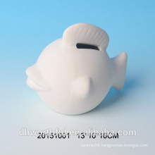 DIY ceramic saving bank with fish figurine